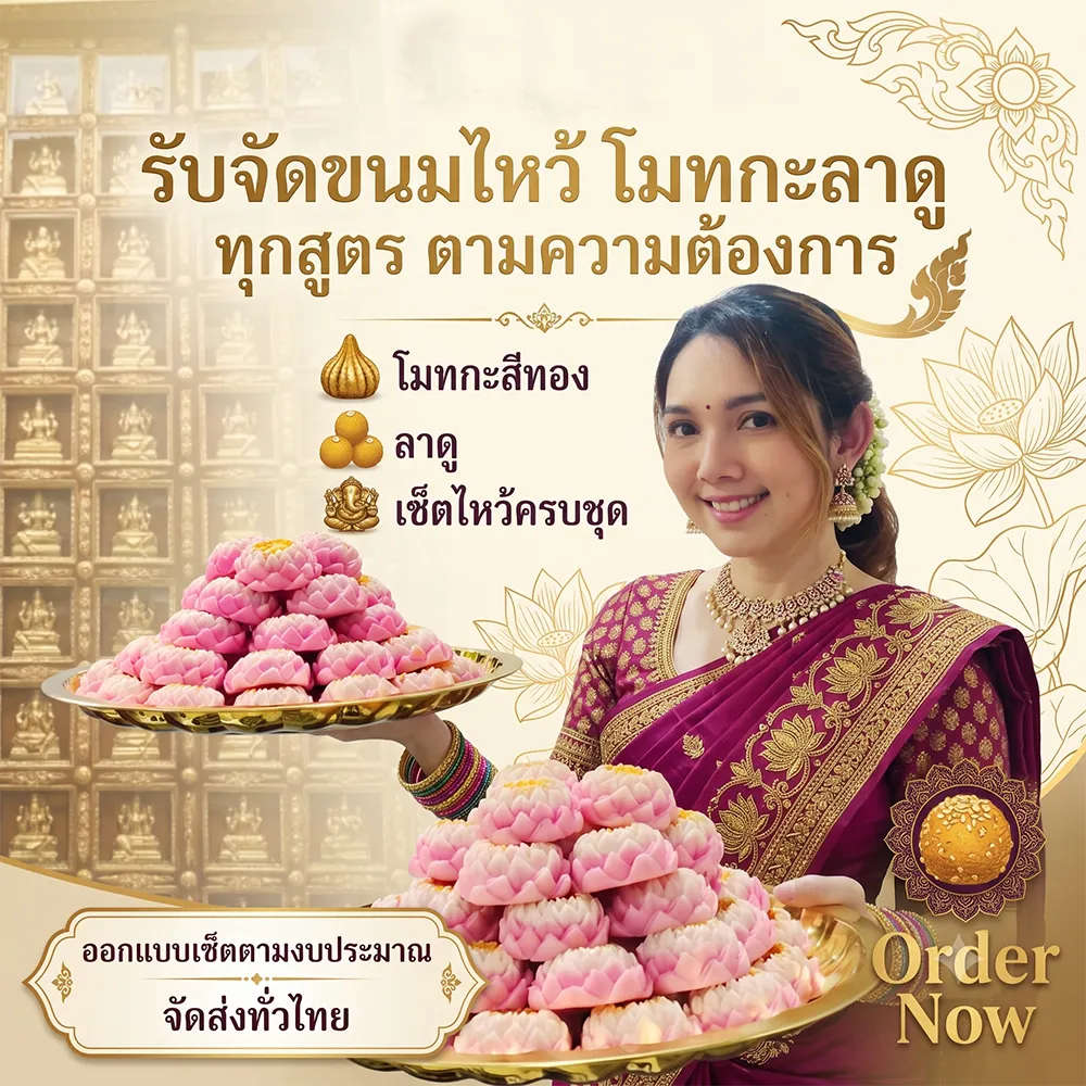 รับจัดขนมไหว้เทพ พิฆเนศ ตามความต้องการ